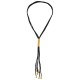 Necklace with Multiple Black Cords & Metal Tube
