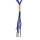 Collier avec plusieurs cordons bleus et tube métallique