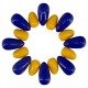 Bracelet with Acrylic Blue & Yellow Drops