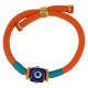 Pulsera con Ojo de Resina Negro en Cordón Naranja