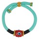 Bracelet avec Cube Œil en Résine Rouge sur Cordon Veraman