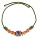 Bracelet with Salmon Ceramic Rondelle with Flower