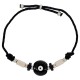 Bracelet avec Tube Coulissant Rond en Céramique Noire avec Œil Maléfique