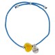 Pulsera con Colgante de Metal Zamak y Corazón de Cerámica