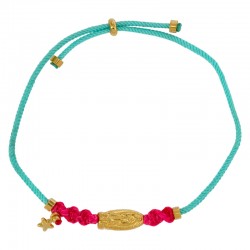 Bracciale con Cursore d'Oro a Forma di Gesù e Stella