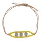 Bracelet avec Mandala en Argent et Perles de Verre Jaunes
