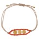 Bracelet with Gold Ethnic Connector & Glass Orange Beads