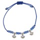 Bracelet with Silver Ethnic Charms & Glass Blue Beads