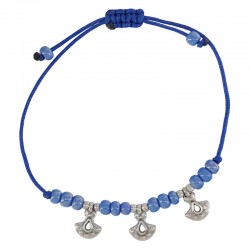Pulsera con Colgante de Metal Zamak y Bolas de Cristal