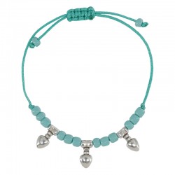 Pulsera con Colgante de Metal Zamak y Bolas de Cristal