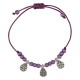 Bracciale con Gocce in Argento e Perline in Vetro Viola