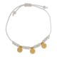 Bracelet with Gold Ethnic Charms & Glass White Beads