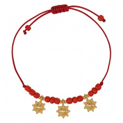 Pulsera con Colgante de Metal Zamak y Bolas de Cristal