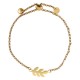 Gold Bracelet with Distinctive Leaf and Adjustable Clasp