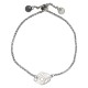 Silver Bracelet with Leaf, Heart and Adjustable Clasp