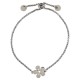 Silver Bracelet with Distinctive Flower and Adjustable Clasp