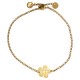 Gold Bracelet with Distinctive Flower and Adjustable Clasp
