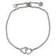 Silver Bracelet with United Hearts and an Adjustable Clasp