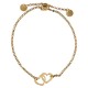 Gold Bracelet with United Hearts and an Adjustable Clasp