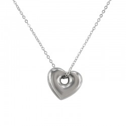 Collar Minimalista de Plata con Corazón en 3D