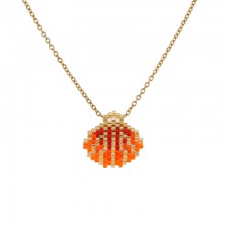 Ανοξείδωτο Ατσάλι 304 Κολιέ Miyuki Κόκκινη Αχιβάδα 40 & 5cm