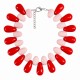 Necklace with Acrylic Red & Pink Drops