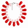 999° Silver Antique Plated/ 5µm/ Red/ Pink
