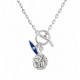 Collar de Plata con Cierre en T y Ojo Turco Esmaltado