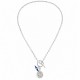 Collier en Argent avec Fermoir en T et Œil Maléfique en Émail
