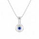 Minimal Necklace with Geometric Pendant & Blue Enamel
