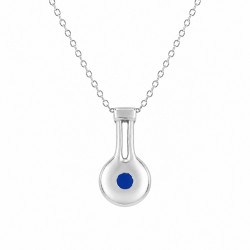 Collier Minimaliste avec Pendentif Géométrique et Émail Bleu
