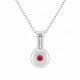 Collar Minimalista Con Colgante Geométrico Y Esmalte Rojo