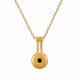 Collier Minimaliste avec Pendentif Géométrique et Émail Noir