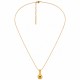 Minimal Necklace with Geometric Pendant & Black Enamel