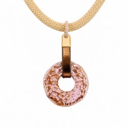 Classic Donut Necklace with Cream Ceramic Disk & Climb Cord