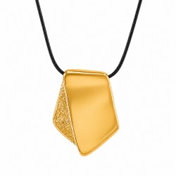 Collar con colgante trapezoidal geométrico de oro texturizado