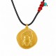 Collana con intreccio Frida & DNA in metallo dorato su cordino nero