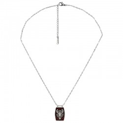 Collier avec pendentif en métal émaillé rouge et motif homard