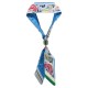 Modern Blue Scarf Necklace with Ceramic Tube