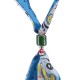 Modern Blue Scarf Necklace with Ceramic Tube