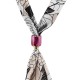 Collar Moderno Con Pañuelo Con Estampado Floral Y Tubo De Cerámica