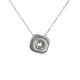 Collier Minimaliste en Argent avec Pendentif Carré en 3D