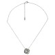 Collana Minimal in Argento con Ciondolo Quadrato 3D