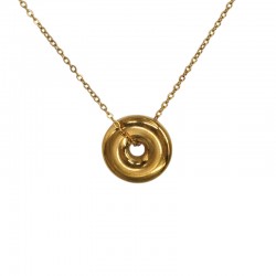 Collar Minimalista de Oro con Disco Metálico Redondo