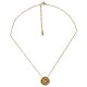 Gold Minimal Necklace with Round Metal Disc