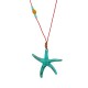 Necklace with Turquoise Acrylic Starfish & Orange Bead
