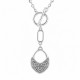 Silver Necklace with T-Bar Clasp & Embossed Ethnic Pendant