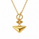 Geometric Necklace with Metal Rhombus and T-Bar Clasp