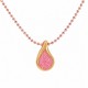 Collana con Ciondolo a Goccia in Metallo e Smalto Rosa Glitterato