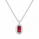Necklace with Vertical Oval Pink Enamel Charm & Chain